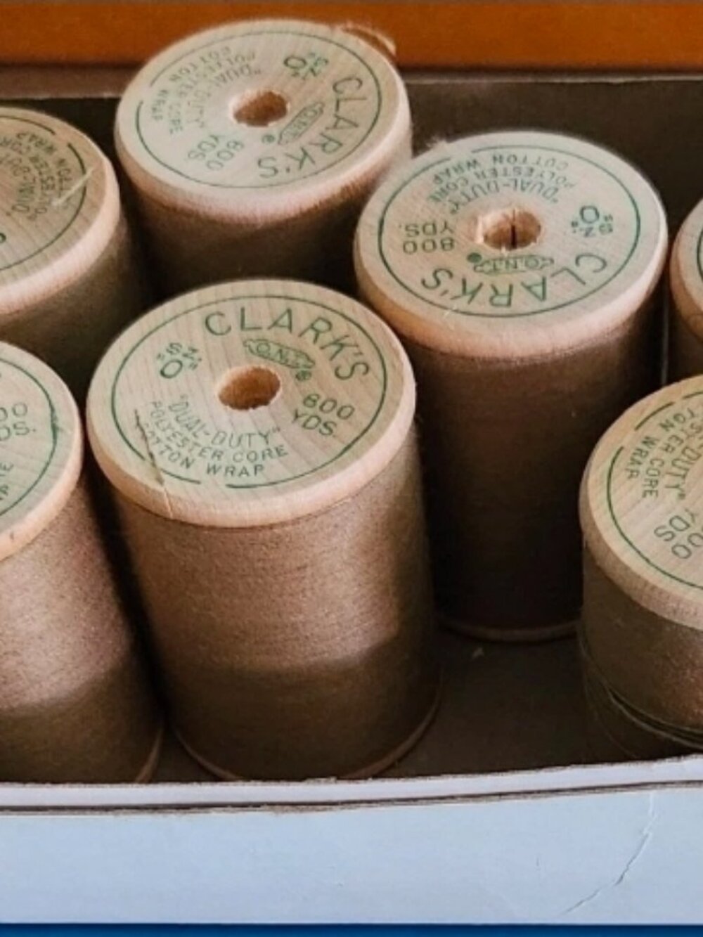 Vintage NOS Clarks ONT Thread 687 Cotton Polyester 800yd ea LOT of 9 (+2)